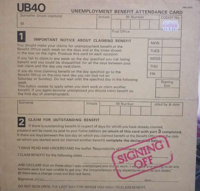 UB40, Signing off, vinyl excellent.