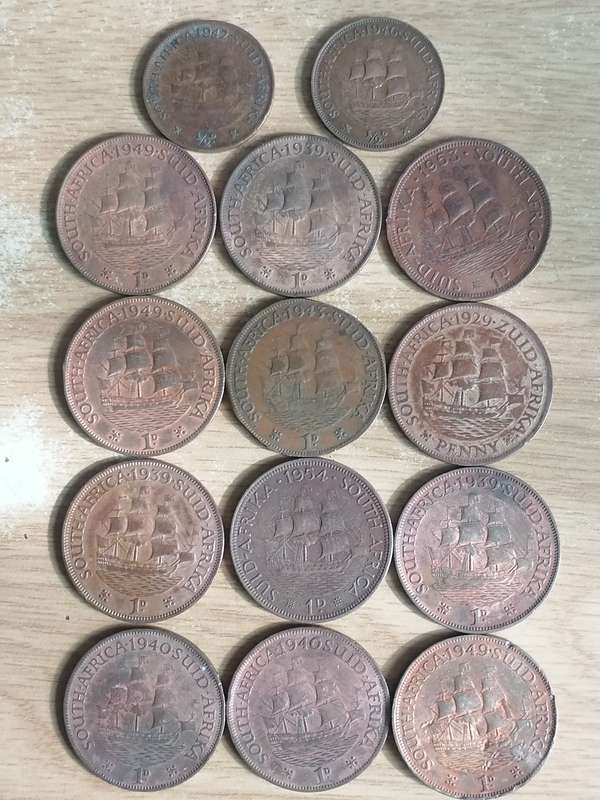 SA Union Pennies and half pennies.