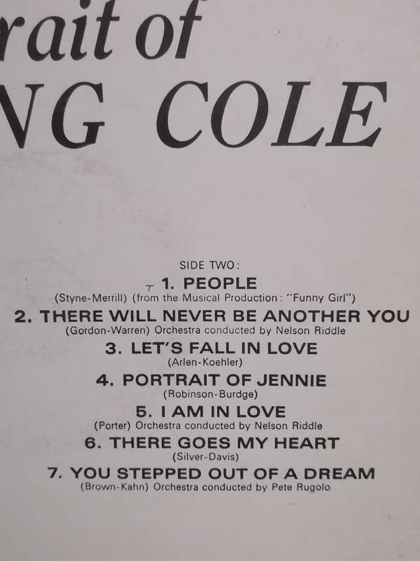 Portrait of Nat King Cole, vinyl very good, cover good.