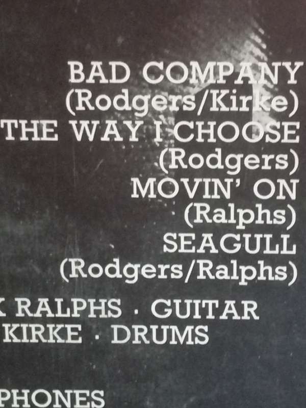 Bad Company, vinyl very good..