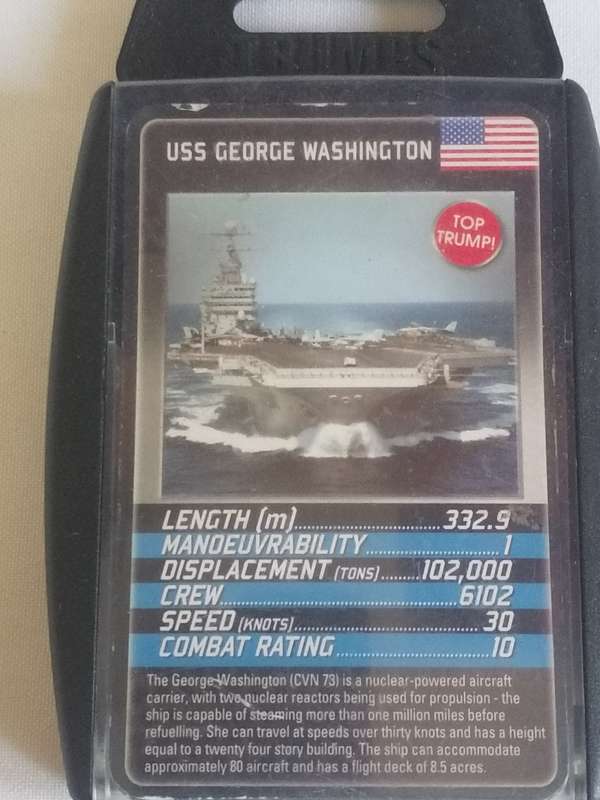 Top Trumps, Battleship card game.