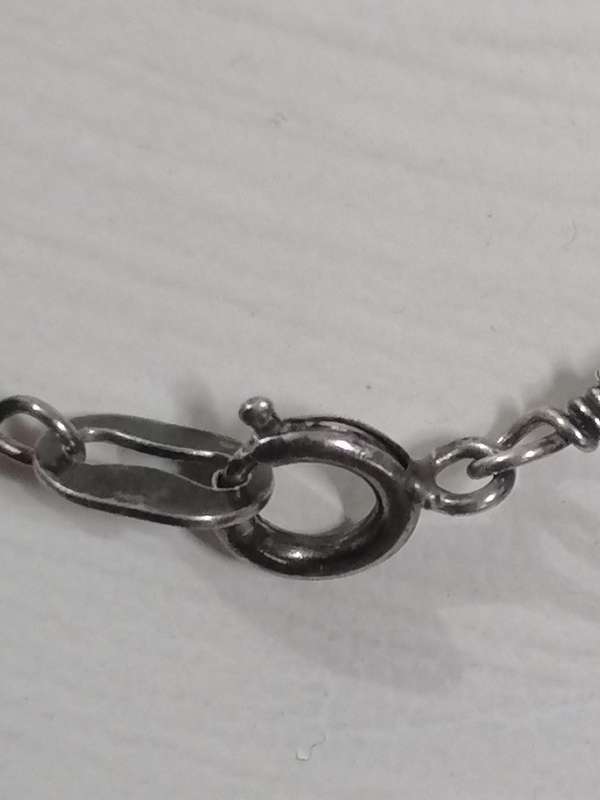 Vintage natural turquoise sterling silver necklace, with tripple snake chain.