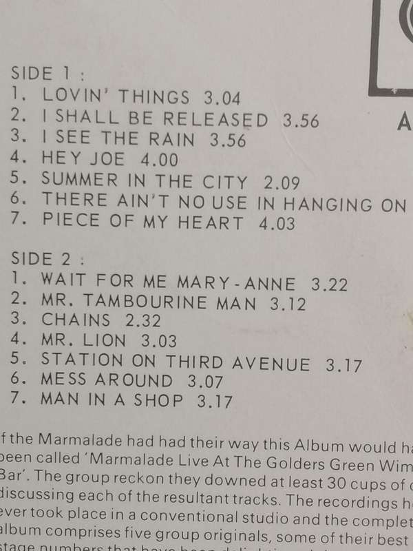 The Marmalade, There's a lot of it about, vinyl very good- .