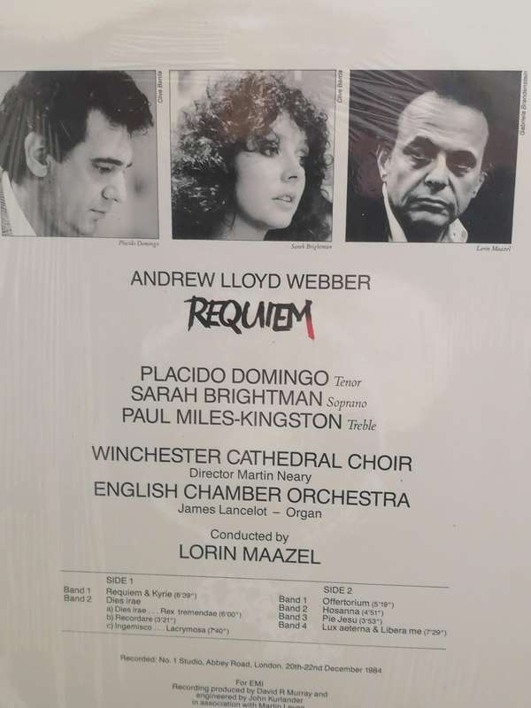 Requiem, Andrew Lloyd Webber with Sarah Brightmam & more, vinyl excellent.