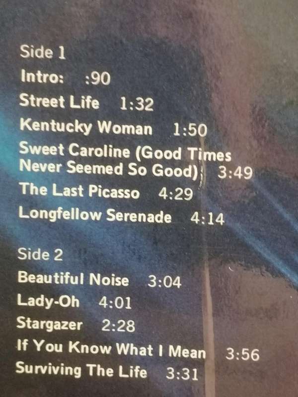 Neil Diamond, Love at the Greek, double album, vinyl's very good.