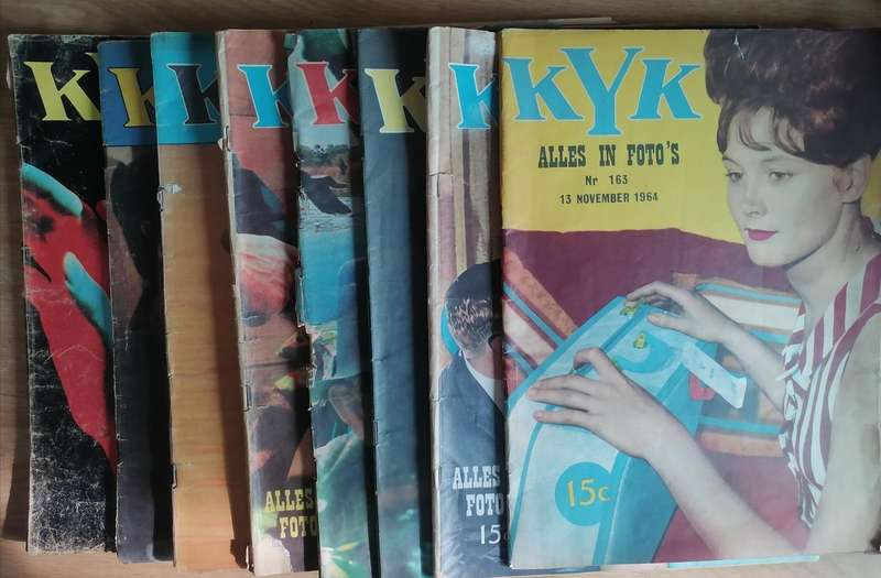 8x Early Kyk issues, between 1964 to 1969, Afrikaans, foto verhaal.