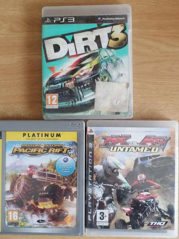 3x PS3 games, Pacific Rift Platinum, Mx vs. Atv untamed & Dirt 3.