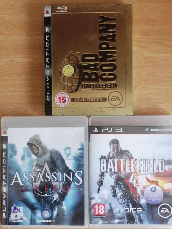 3x PS3 games, Battlefield 4, Assassin's Creed & Bad Company Battlefied gold edition..