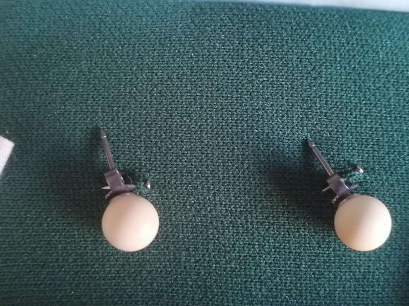 3x Vintage Sterling Silver round bone stud earring sets.