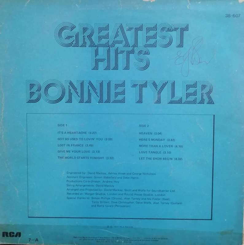 Bonnie Tyler, Greatest hits,  vinyl very good- .
