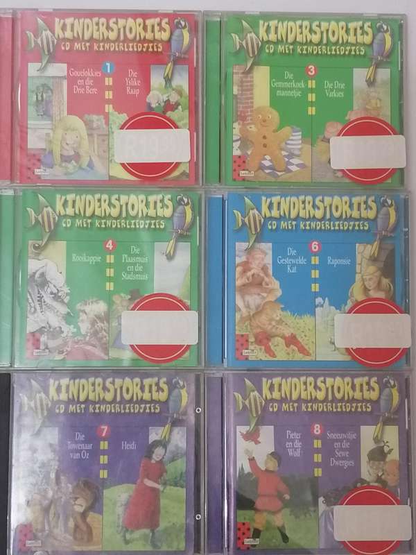 6x original Afrikaans CD's, Kinder stories met kinder liedtjies, very good condition.