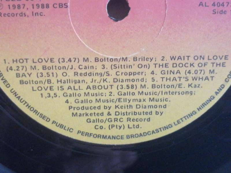 Michael Bolton, The Hunger, vinyl very good.