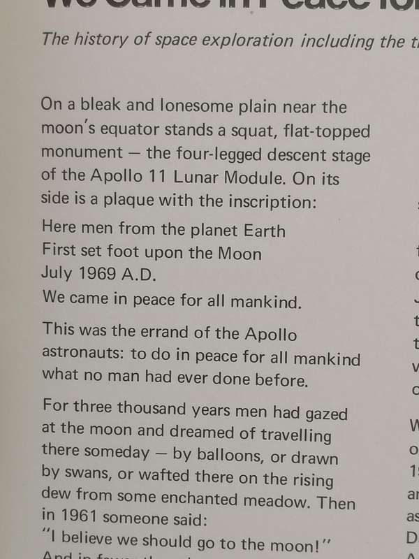 Apollo II Lunar landing 1969 Neil Armstrong, vinyl near mint cond.