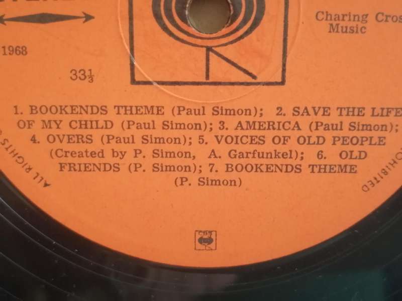 Simon and Garfunkel, Bookends, vinyl very good.