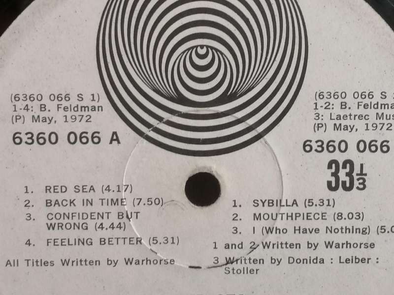 Warhorse, Red Sea, vinyl very good- .