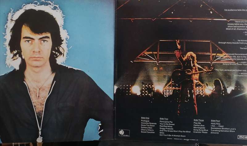Neil Diamond, Hot August night, Double album, vinyl's very good.