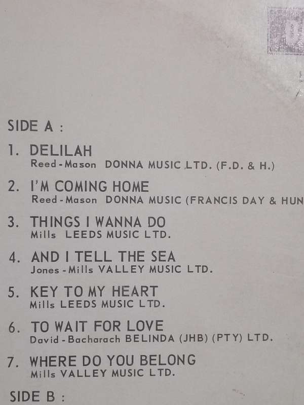 Tom Jones, Delilah, vinyl excellent.