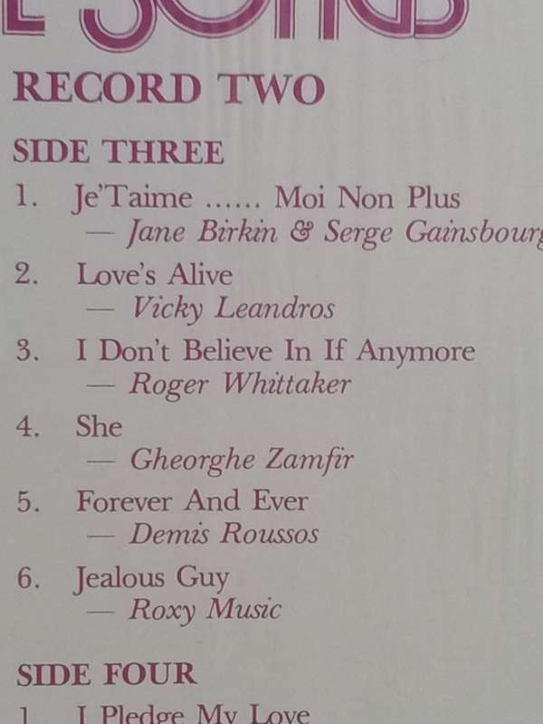 The Greatest Gift of Love Songs, Limited edition, double album, vinyl's excellent.