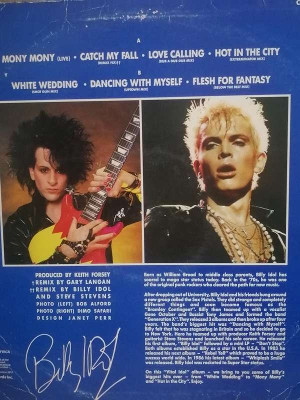 Billy Idol, Vital Idol, Limited edition, vinyl good.