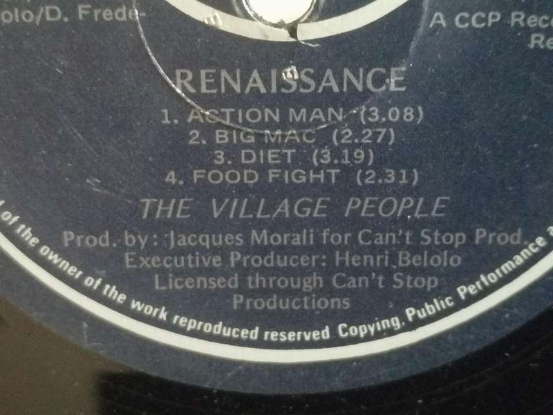Village People, Renaissance, vinyl good.