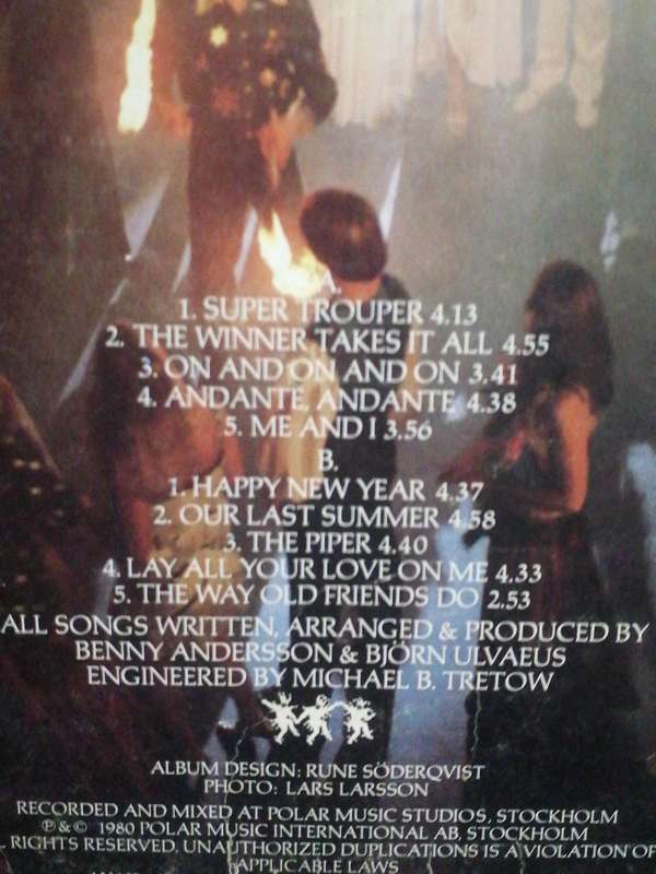 ABBA, Super Trouper, vinyl very good.