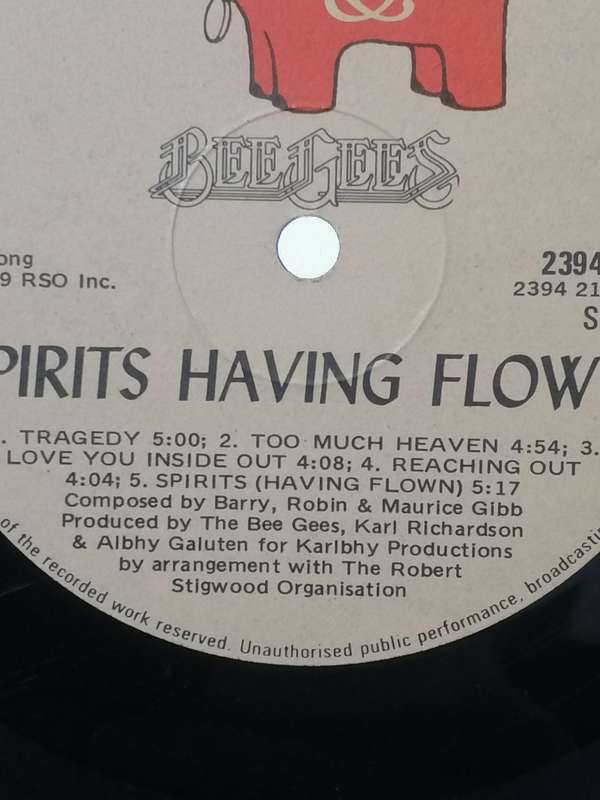 Bee Gees Spirits having flown, vinyl good.