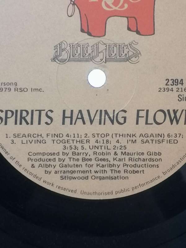 Bee Gees Spirits having flown, vinyl good.