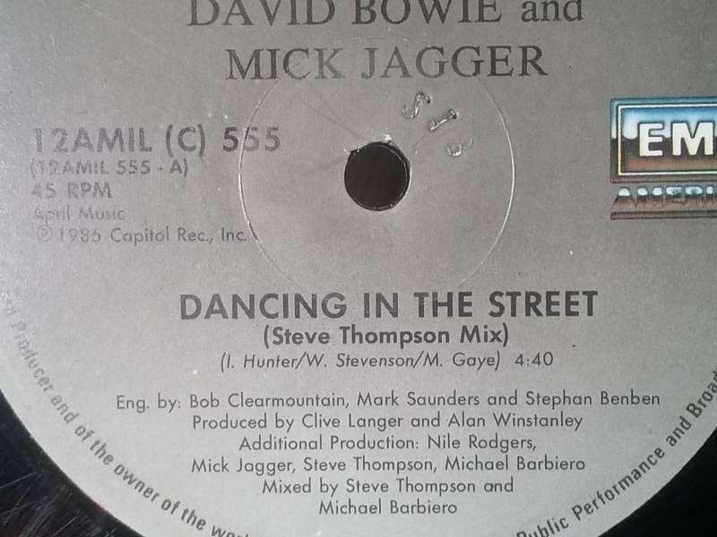 David Bowie & Mick Jagger, Dancing in the Street, vinyl very good-.