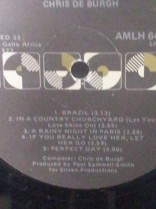 Chris De Burgh, At the End of a Perfect Day, Vinyl