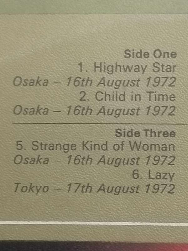 Deep Purple, Made in Japan, double album vinyl's very good-  .