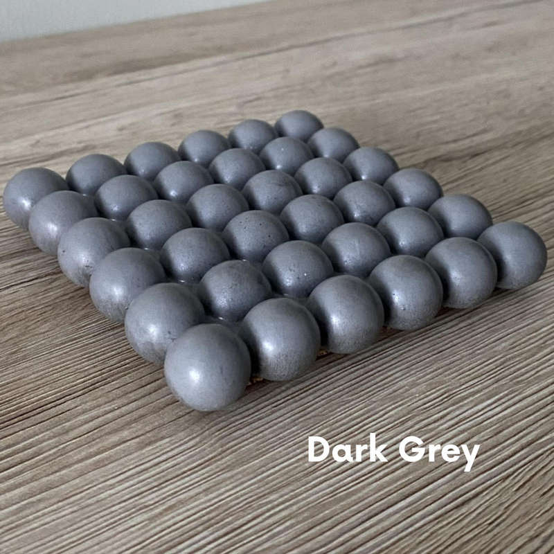 Set of 4 Dark-Grey Concrete Coasters