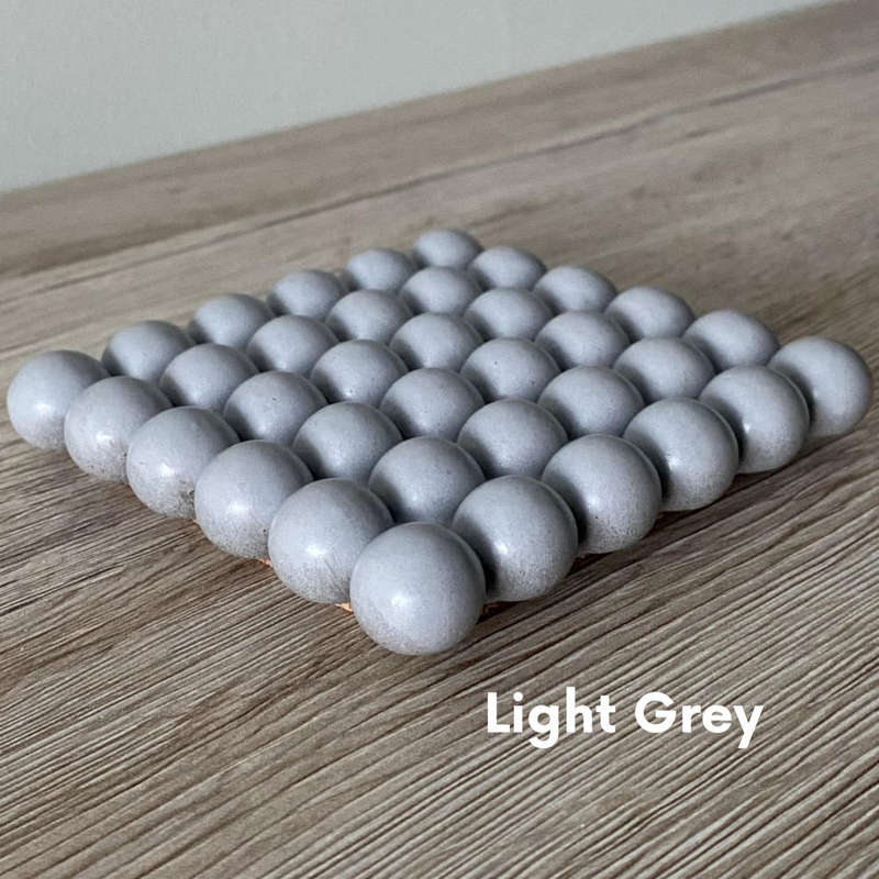 Set of 4 Light-Grey Concrete Coasters