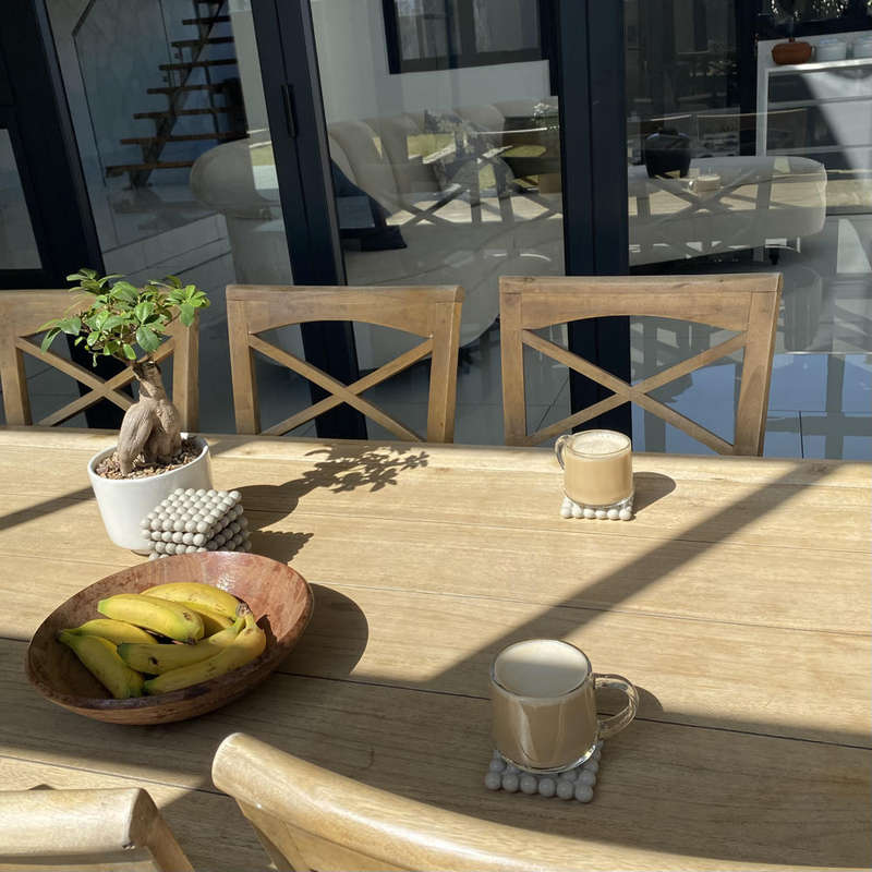 Set of 4 Light-Beige Concrete Coasters