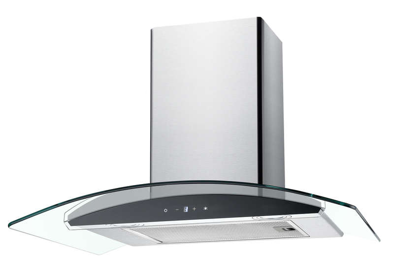 Falco 60cm Curved Glass Chimney Extractor (Stainless Steel)- FAL-90-55SLS