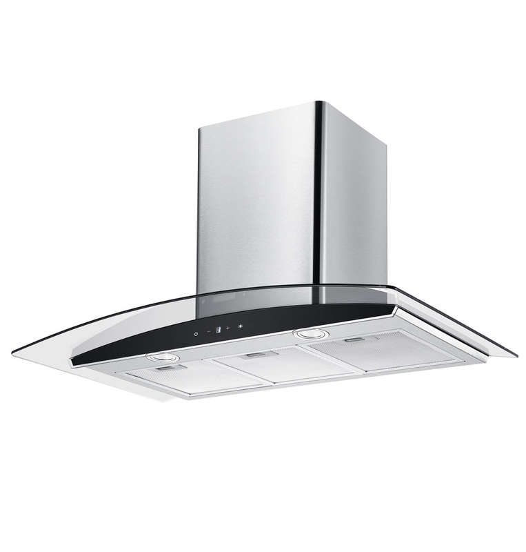 Falco 90cm Curved Glass Chimney Extractor (Stainless Steel)- AR-90-501
