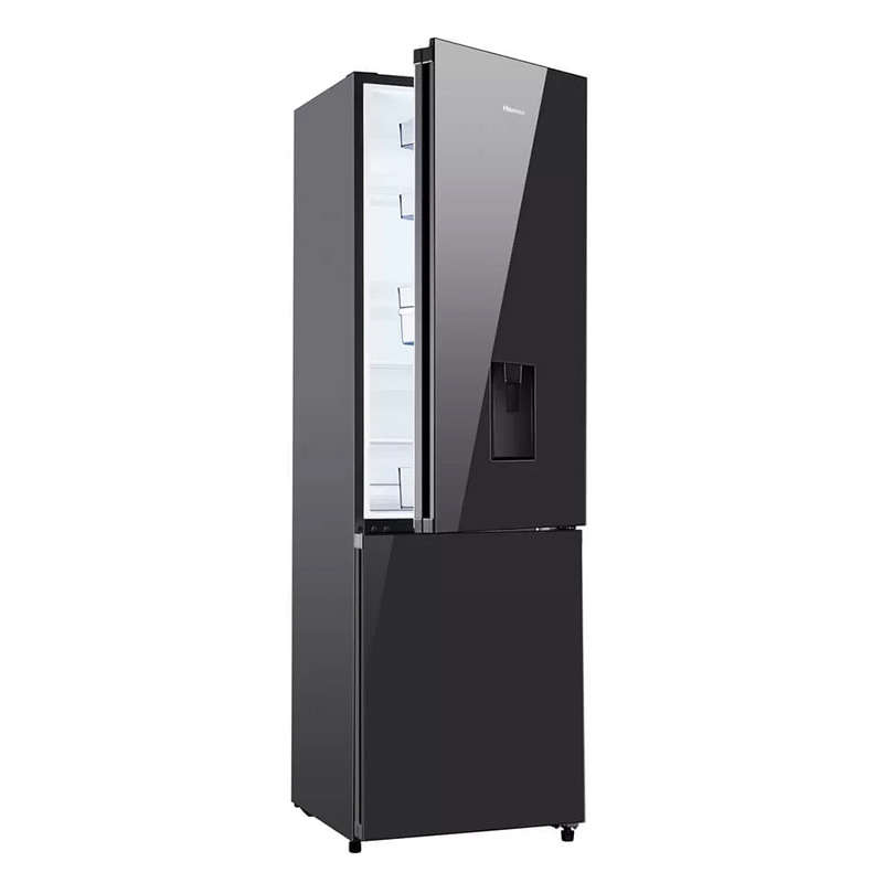 Hisense 269L Black Mirror Bottom Freezer with Water Dispenser, A class- H370BMIB-WD