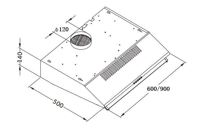 Falco 60cm Cooker Hood (Stainless Steel LED)- FAL-60-MH10STL