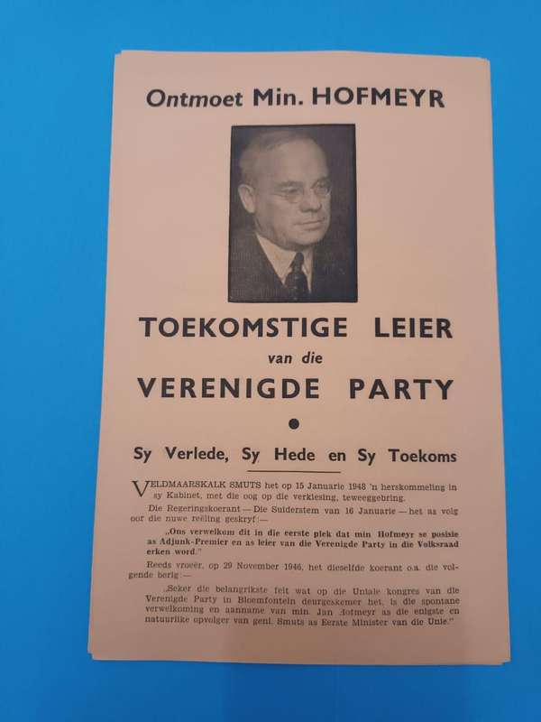 Jan Hendrik Hofmeyr: South African liberal politician. 7 ephemeral items