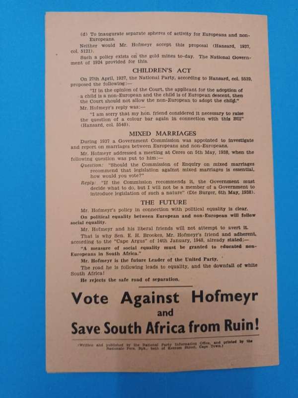 Jan Hendrik Hofmeyr: South African liberal politician. 7 ephemeral items