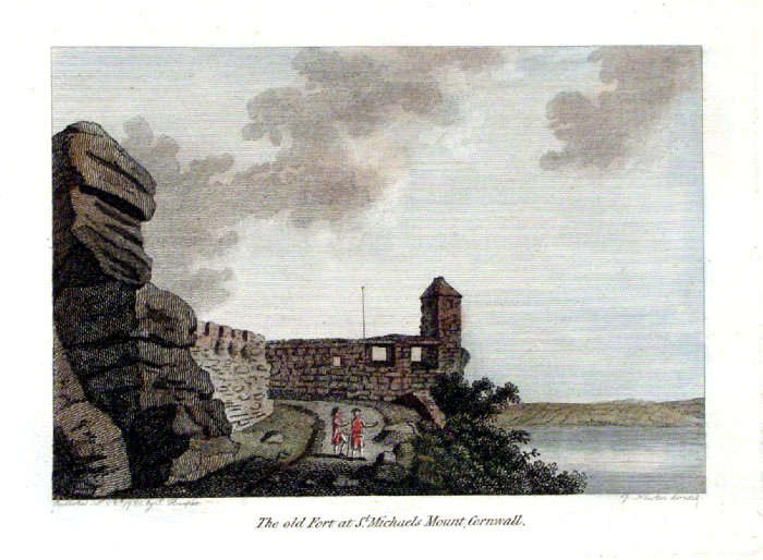 FORT, ST MICHAEL'S MOUNT, CORNWALL, ORIG 18TH-CENT. WATERCOLOUR, SAMUEL HIERONYMUS GRIMM