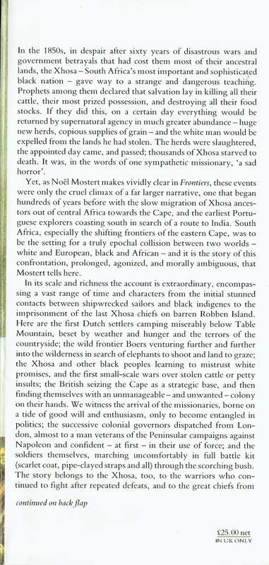 Frontiers: The Epic of South Africa's Creation and the Tragedy of the Xhosa People (Mostert)