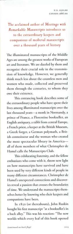 The Manuscripts Club (Christopher de Hamel)