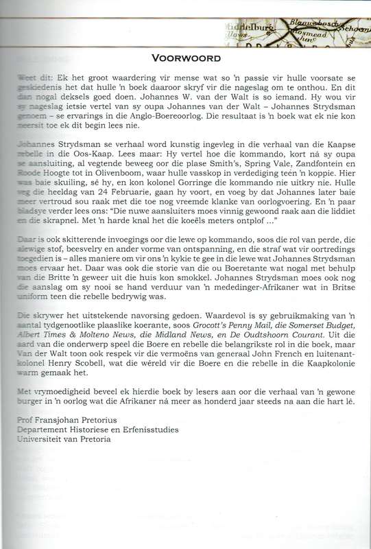 Johannes Strydsman: Legendariese Boere Verkenner en Kaapse Rebel. Anglo-Boereoorlog