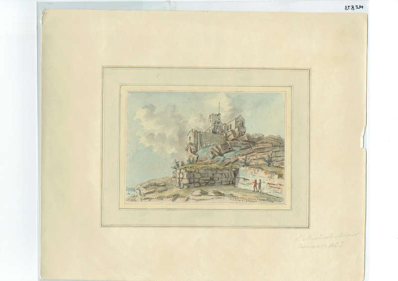ST MICHAEL'S MOUNT, CORNWALL, ORIG 18TH-CENT. WATERCOLOUR, SAMUEL HIERONYMUS GRIMM