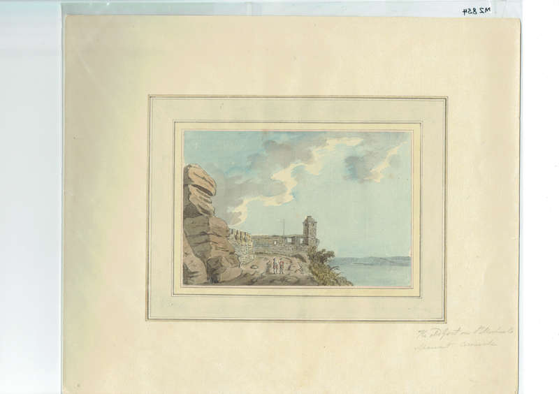 FORT, ST MICHAEL'S MOUNT, CORNWALL, ORIG 18TH-CENT. WATERCOLOUR, SAMUEL HIERONYMUS GRIMM