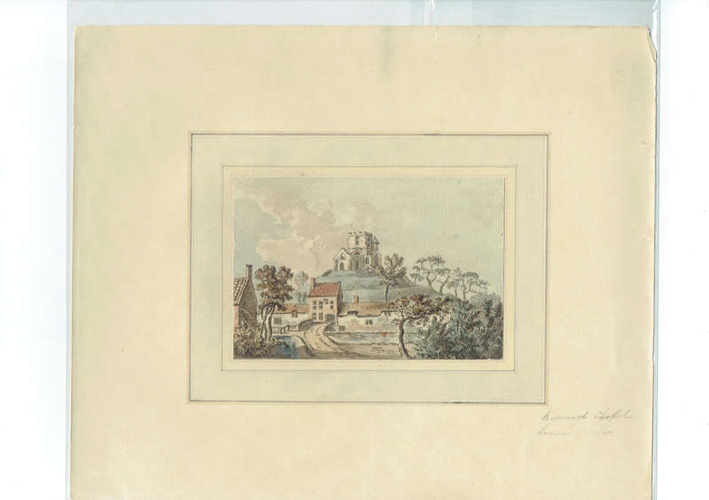 BURROUGH CHAPEL, ORIGINAL 18TH-CENTURY WATERCOLOUR, SAMUEL HIERONYMUS GRIMM