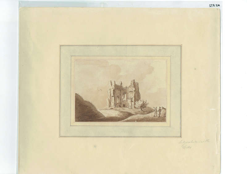 LUTGERSHILL CASTLE, WILTSHIRE: ORIGINAL 18TH-CENTURY WATERCOLOUR, SAMUEL HIERONYMUS GRIMM