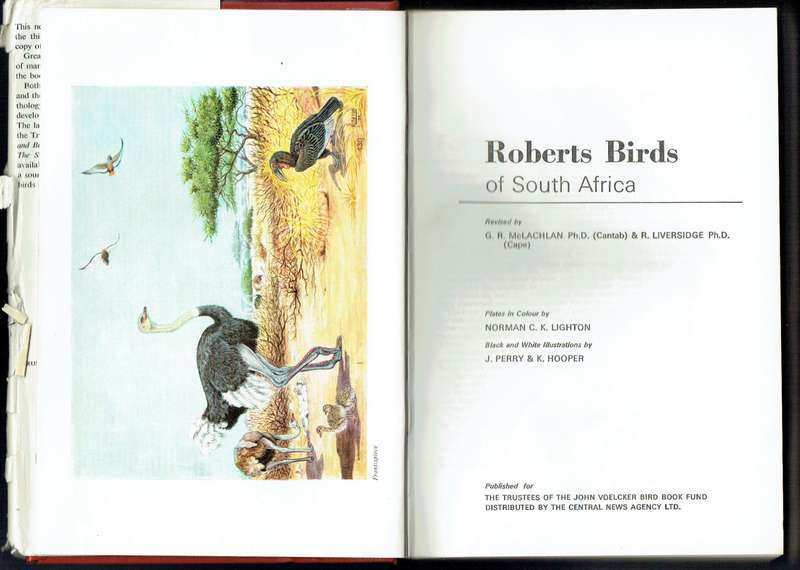 Birds of South Africa (Austen Roberts) McLachlan & Liversidge