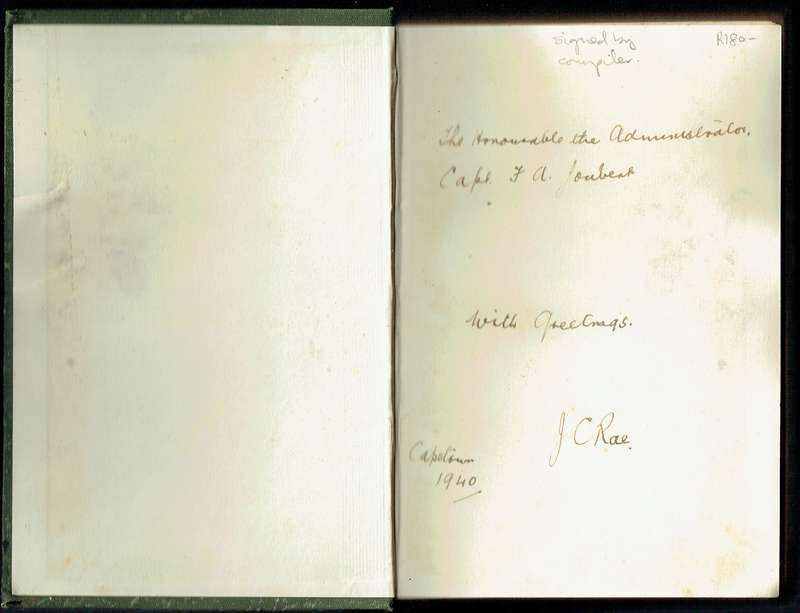 The Tyler of 651. Masonic verse. South Africa. 1935. Presentation copy.