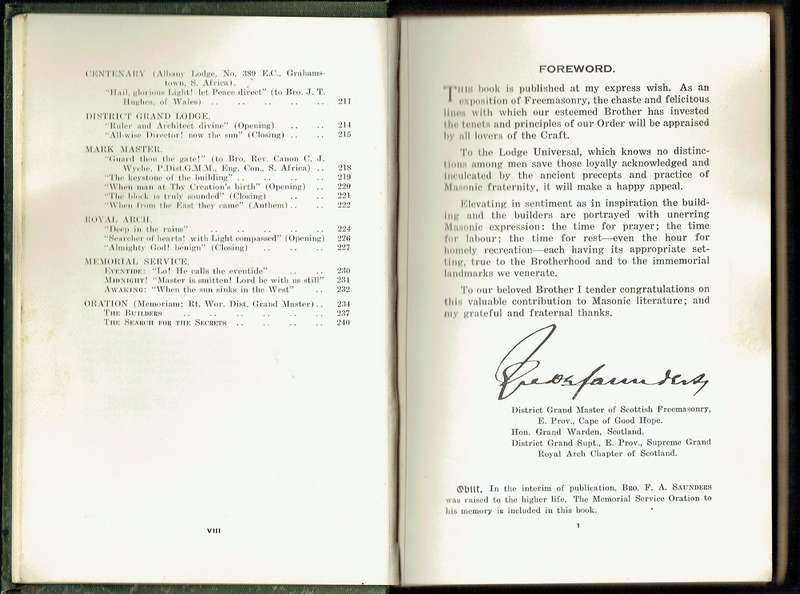 The Tyler of 651. Masonic verse. South Africa. 1935. Presentation copy.